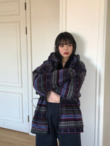 Euclid pattern hood zip up