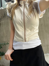 クーリングハイネックキャップスリーブベスト / Cooling High-Neck Cap Sleeve Vest