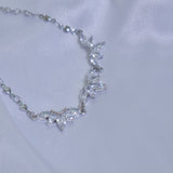  crystal crown heart chain necklace