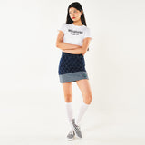 フェンススイングデニムミニスカート / FENCE SWING DENIM MINI SKIRT (BLUE)