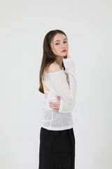 バックスリットクロップスリーブレス / Back Slit Crop Sleeveless White