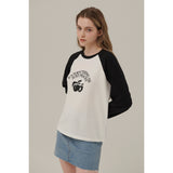 ピーチアーチプリントラグランロングスリーブTシャツ / PEACH ARCH PRINT RAGLAN LONG SLEEVE T-SHIRT_BLACK