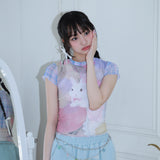 バニーチェックメッシュトップ / 0 4 bunny check mesh top
