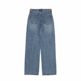 レザーベルトポイントストレートフィットデニムパンツ/BILLLIE SUHYEON LEATHER BELT POINT STAIGHT FIT LIGHT BLUE DENIM [16629]