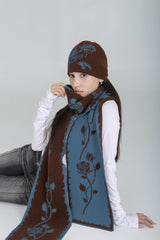 ROSE JACQUARD SCARF #BROWN