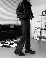 EN Coated Washing Bootcut Slim Pants