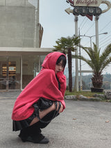 (UNISEX) フィックスピンタック起毛オーバーフード