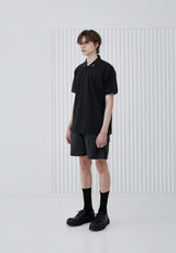 COLLAR IRON TIP PIQUE T-SHIRT BLACK (6566844498038)