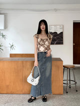 スタニーヴィンテージスターバックルデニムホーボショルダーバッグ / Staney Vintage Star Buckle Denim Hobo Shoulder Bag