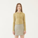 CROPPED SLIM CARDIGAN (GREEN) (6579703906422)