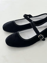 Velvet mary jane shoes