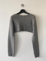 Layering boat neck short knit 