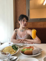 ロマンティックラブレースクロップベルベットノースリーブ