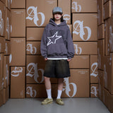 [24SS] STAR AE LOGO PIGMENT WASHING HOODIE PURPLE