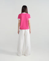 プリヴェラインワイド-レッグデニムジーンズ / PRIVÉ LINED WIDE-LEG DENIM JEANS - CREAM/DENIM BLUE
