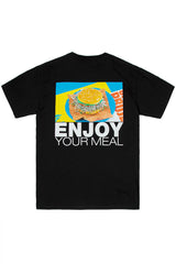 ハンバーガーTシャツ/[ENJOY YOUR MEAL] HAMBURGER 1/2 T-SHIRT_BLACK