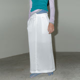 シアーマキシローライズスカート / SHEER MAXI LOWRISE SKIRT (WHITE)