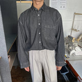Perfect Box Fit Pocket Denim Shirt (3color)