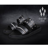 DAVID STONE ジッパー Xリング レザー サンダル / DAVID STONE ZIPPER X RING LEATHER SANDALS