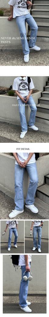 NEVER SEMI DENIM PANTS(S~XL)