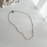 pd パールカラービーズチョーカーネックレス/pd Pearl Color Beads Choker Necklace