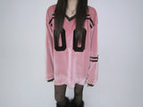 Ribbon velvet rugby-T