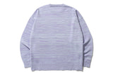 ボタンスリーブニット / BUTTON SLEEVE KNIT TOP_MELANGE SKY BLUE