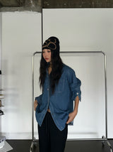 Bold denim loose fit shirt