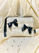 Glossy Organza Ribbon Zip-pouch (M)