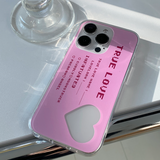 トゥルーラブハートフォトカードフレームフォーンケース / True Love Heart Photo Card Frame pink Phone Case