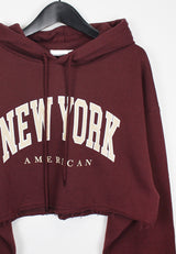ニューヨーククロップフーデッドTシャツ / New York Crop Hooded T-shirt (2color)