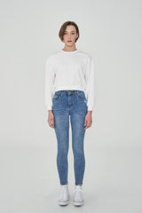ハイウェストスキニージーンズ/HIGH WAIST LIGHT BLUE SKINNY JEAN [6808]