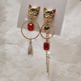 メルビーザキャットシリーズ - パーティークイーンピアス / Melbie The Cat Series - Red Party Queen Piercing