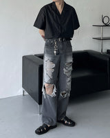 コーティングオープンカラーハーフシャツ/FL Coating open collar half shirt (2 colors)