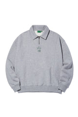 Cherry Bear Half Zipup Crewneck_Grey (6684836364406)