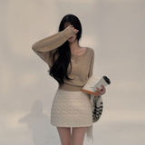 [BELLIDE MADE] Soft button long-sleeve knitwear