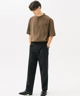 ONE POCKET MINIMAL COLLAR OVERFIT SHIRT (NAVY) (6585497256054)