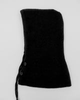 Tenu two-button hoodie knit ribbon strap balaclava