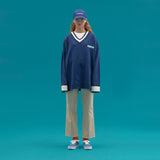 BASIC V NECK  KNIT SWEATER_BLUE (6610796839030)