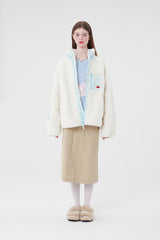 チェリーポケットフリースジャンパー / CHERRY POCKET FLEECE JUMPER [CREAM]