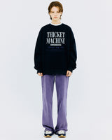 チケットマシンタイポスウェットシャツ/THICKET MACHINE TYPO SWEATSHIRT-NAVY