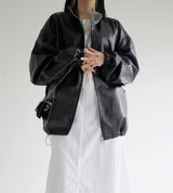 バルーンレザージャンパー / Balloon Leather Jumper (2color)