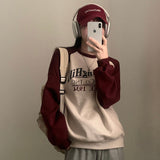 [Fleece-Lined/Satisfaction Level 100] ノッティングヒルカラーフリースラインレタリングオーバーサイズフィットスウェットシャツ