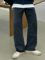 ナーブスノーブルーセミデニムパンツ / NERB SNOW BLUE SEMI DENIM PANTS(ONE COLOR)
