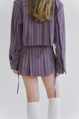 プリーツラップスカート / PLEATS WRAP SK (PURPLE)