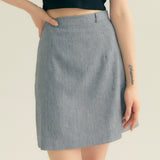 リネンベーシックスカート / Linen Basic Skirt (Gray)