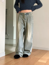 アーチャーピンタックバルーンワイドデニムパンツ