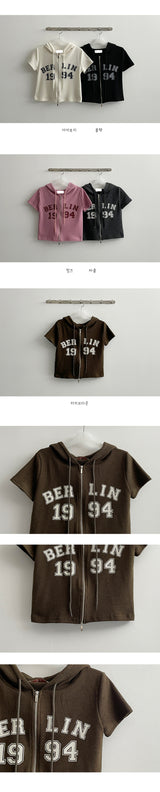 ジープツーウェイショートスリーブクロップドフードジップアップ / Jeep Two-Way Short-Sleeved Cropped Hooded Zip-Up
