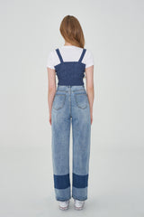2トーンミックスロールアップデニムパンツ/TWO TONE MIXED ROLL UP DENIM PANTS [6605]