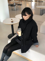 Layering boat neck short knit 